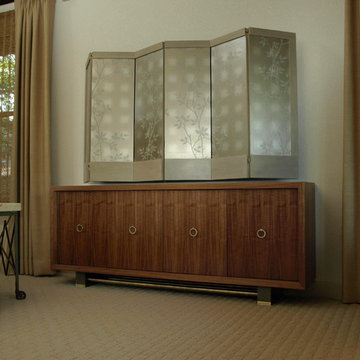 WALNUT CREDENZA & TV SCREEN