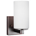 Sea Gull Lighting - Sea Gull Lighting 4139101-710 Hettinger - 100W One Light Wall Sconce - The Hettinger lighting collection by Sea Gull LighHettinger 100W One L Burnt Sienna Etched/ *UL Approved: YES Energy Star Qualified: n/a ADA Certified: n/a  *Number of Lights: Lamp: 1-*Wattage:100w A19 Medium Base bulb(s) *Bulb Included:No *Bulb Type:A19 Medium Base *Finish Type:Burnt Sienna