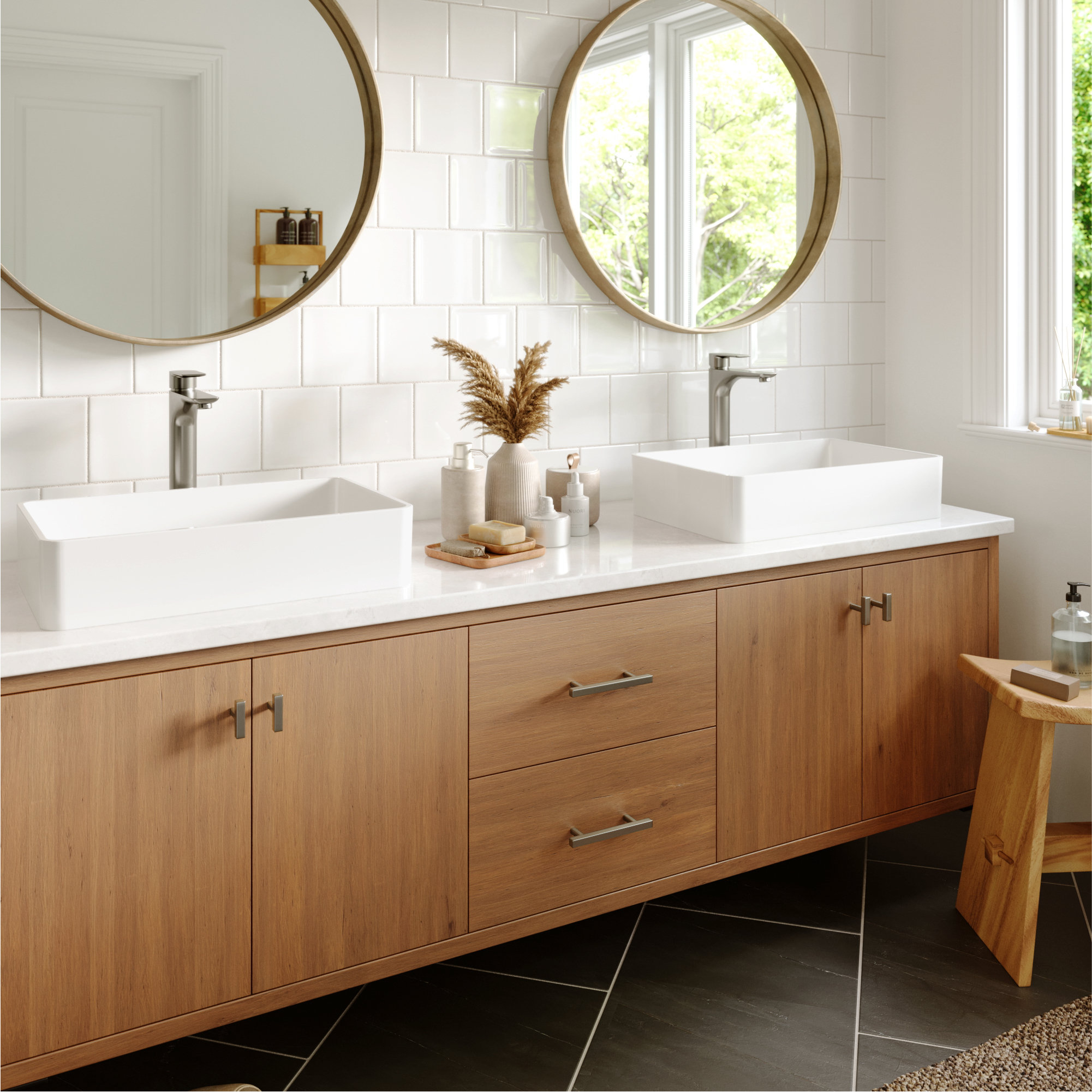 Karran KBF422 1-Hole 1-Handle Vessel Faucet With Pop-up Drain, Stainless Steel