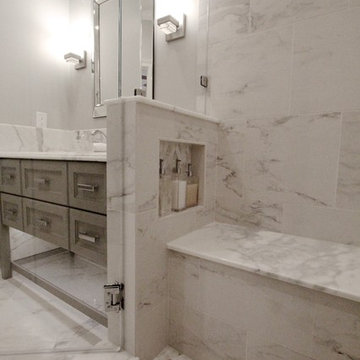 White and Gray Bathroom Showcase