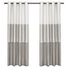 Chateau Striped Faux Silk Grommet Top Curtains, Dove Grey, 54"x84"