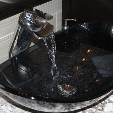 GF-057CH Vessel Faucet with TIS-324G Glass Vessel