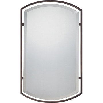 Modern Symmetrical Arches Architectural Wall Mirror Beveled Edge and Floating