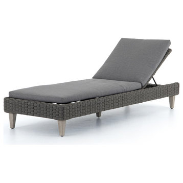 Remi Outdoor Chaise Lounge, Charcoal