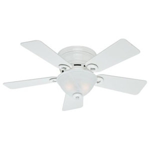 White 42 Hugger Ceiling Fan W Light Kit 5745 Traditional