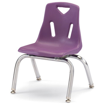 Berries Stacking Chairs with Chrome-Plated Legs - 10" Ht - Set of 6 - Purple