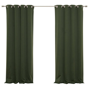 Flame Retardant Thermal Insulated Blackout Curtain, Moss, 52"x84"