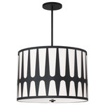 Crystorama - Royston 5 Light Black Pendant - The strikingly stylish Royston collection boasts an artsy metal pattern overlay creating its intriguing profile.