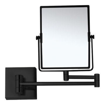 Matte Black Double Face 5x Wall Mounted Magnifying Mirror