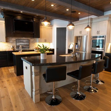 Quartz Kitchen Countertops - Laminted (Double Thickness) Island with Broken Edge