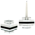 Elk Home - Elk Home 980018/S2 Tuxedo Crystal - 3.5 Inch Candle Holder (Set of 2) - Tuxedo Crystal Family Collection Candle / Candle HTuxedo Crystal 3.5 I Clear/Black *UL Approved: YES Energy Star Qualified: n/a ADA Certified: n/a  *Number of Lights:   *Bulb Included:No *Bulb Type:No *Finish Type:Clear