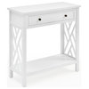 Coventry 32" Wood Entryway/Console/Sofa Table, Drawer and Shelf, White