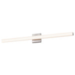 Sonneman - SQ-Bar LED Vanity Light With White Acrylic Shade, Satin Nickel, 40" - Dimmable Via: ELV