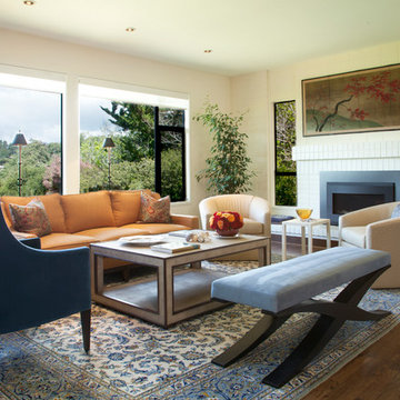 Artful Living room in Mill Valley