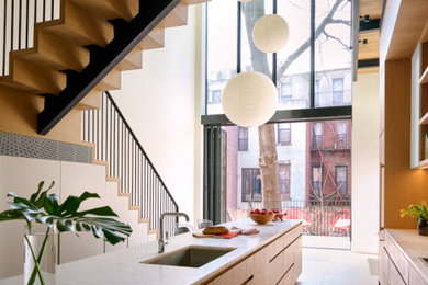 Minimalist kitchen photo in New York