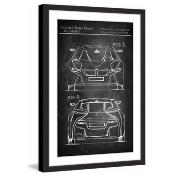 "BMW I8 Sports Car" Framed Painting Print, 12"x18"