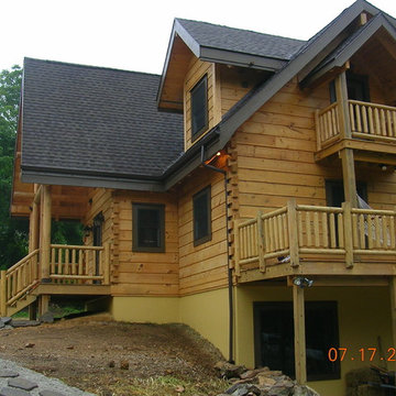 Log Home Balcony off 2nd Floor Bedroom