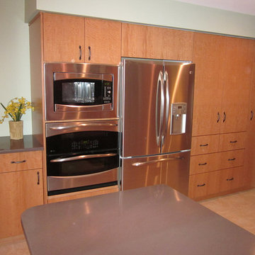 Contemporary Kitchen in Anigre Wood