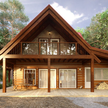 Log Home "Lot-0" Canada, 3D Visualization.