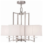 Livex Lighting - Livex Lighting 50705-91 Woodland Park - Four Light Chandelier - Canopy Included: TRUE  Shade InWoodland Park Four L Brushed Nickel Off-W *UL Approved: YES Energy Star Qualified: n/a ADA Certified: n/a  *Number of Lights: Lamp: 4-*Wattage:60w Candalabra Base bulb(s) *Bulb Included:No *Bulb Type:Candalabra Base *Finish Type:Brushed Nickel