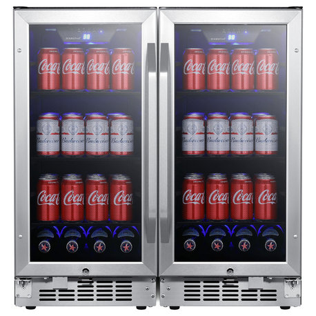 EdgeStar CBR902SGDUAL 30"W 160 Can Built-In Side by Side Beverage - Stainless