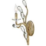 Fredrick Ramond - Fredrick Ramond FR46800CPG, Champagne Gold Finish - Eve�s graceful, hand-forged tubing creates a natural, vine-like pattern in a hammered Champagne Gold finish while faceted clear crystal �buds" emanate from the tips.  Mounting Direction: UpEve One Light Wall Sconce Champagne Gold *UL Approved: YES *Energy Star Qualified: n/a  *ADA Certified: n/a  *Number of Lights: Lamp: 1-*Wattage:60w Candelabra Base bulb(s) *Bulb Included:No *Bulb Type:Candelabra Base *Finish Type:Champagne Gold