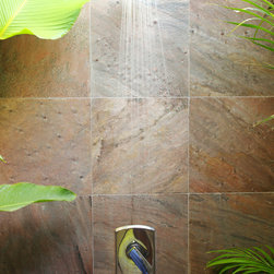 Island Stone Copper Quartzitic Slate Solid Bath - Tile