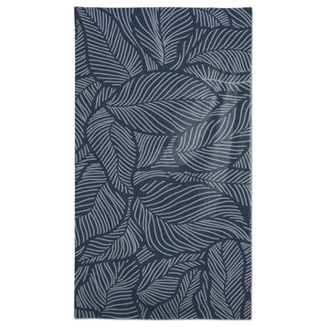 Dense Leaves Blue 58 x 102 Outdoor Tablecloth