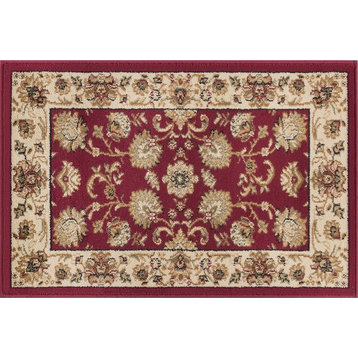 Gabrielle Traditional Oriental Red Scatter Mat Rug, 2'x3'