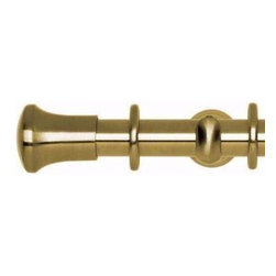 Spun Brass pole, with Trumpet finial - Curtain Poles