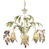Nature Inspired Traditional Three Light Chandelier in Seashell Sage Green