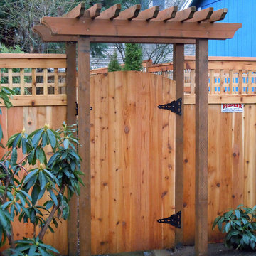 Custom Lattice Fence with Arbor
