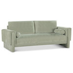 Meridian Furniture - Madeline Chenille Fabric Upholstered Chair, Mint, Sofa - Refresh your living space with this Madeline chenille fabric living room sofa. It's upholstered in rich mint chenille fabric with plush padding and bolster pillows that complete the look while supporting your body while you relax and unwind. The sofa's modish design ensures it seamlessly complements any decor and fits well with other items in the Madeline collection. Whether you're entertaining guests or unwinding with a book, this chair provides both coziness and sophistication.