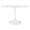 Lippa Round Wood Top Dining Table, White, 47"