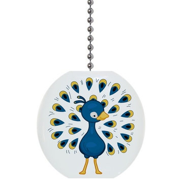 Baby Peacock With Feathers Ceiling Fan Pull