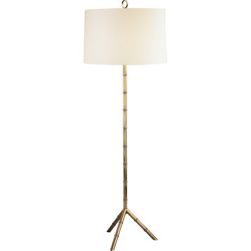 Jonathan Adler Meurice Floor Lamp, Modern Brass/Off White