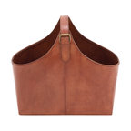 Modern Brown Leather Magazine Holder 95906