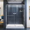 DreamLine Infinity-Z 30"Dx60"W Sliding Shower Door in Chrome & Center Drain Base