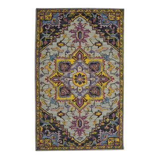 Samara 3-6 Bohemian Hand-Tufted Area Rug, 5'x8' - Mediterranean - Area ...