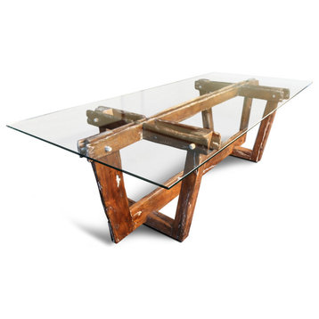 FRAMS Glass Top Dining Table