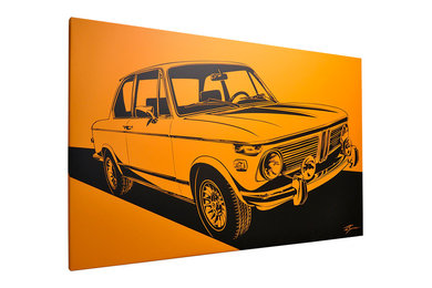 Collector Car Artwork - BMW 2002tii Stylization