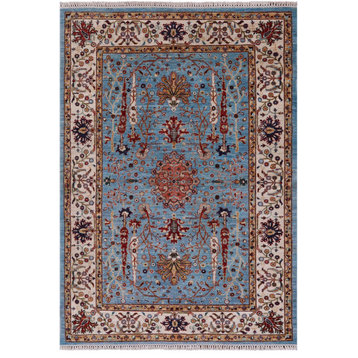 Hand-Knotted Persian Tabriz Wool Rug 4' 10" X 6' 10" Q10145