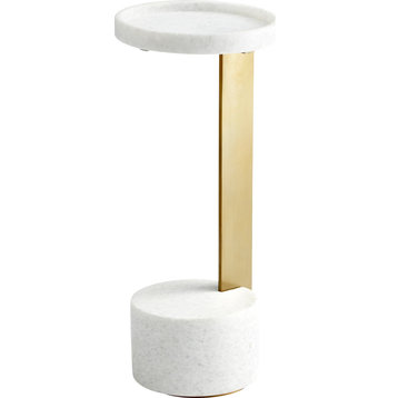 Kodiak Side Table - Gold, White