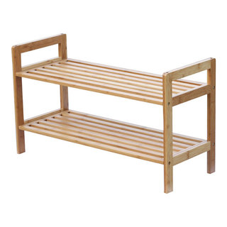 Winsome Wood Mercury 2-PC Stackable Shoe Rack, Natural Wood, 4