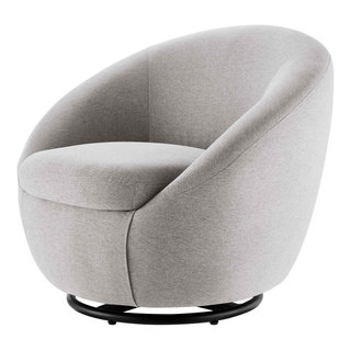 Armchair Swivel Accent Chair Black Fabric Modern Cafe Hospitality Contemporary Armchairs And Accent Chairs by House Bound Houzz