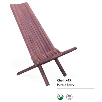 GloDea Foldable Outdoor Lounge Chair X45, Purple Berry, By Ignacio Santos