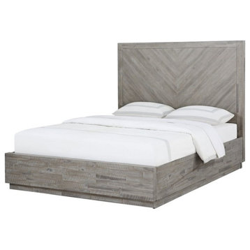 Modus Alexandra Solid Wood Queen Panel Platform Bed in Rustic Latte