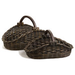 The Basket Lady - Wicker Gathering Basket, Small - Our take on an?English Trug, better known as a Gathering Basket. For hundreds of years gardeners would use a trug to carry their fresh cut flowers or vegetables inside from the garden.