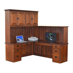 cherry L shaped desk; - Products