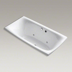 KOHLER White Escale&reg; 72" X 36" Drop-in Bubblemassage Air Bath With Chromatherapy - Bathtubs